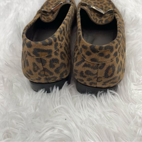 Stuart Weitzman Jeweled Leopard Print Suede Loafers - Picture 8 of 11